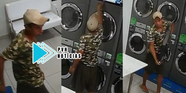 VÍDEO: Ladrão é filmado furtando TV de lavanderia na zona sul