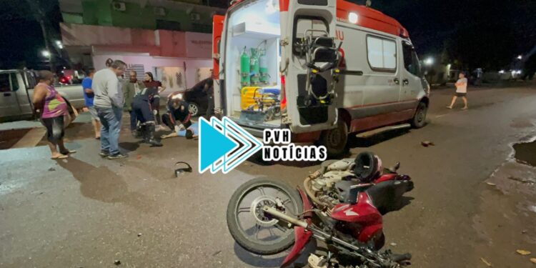 URGENTE: Motociclista quebra perna em grave acidente com carro de aplicativo no centro – Veja Vídeo