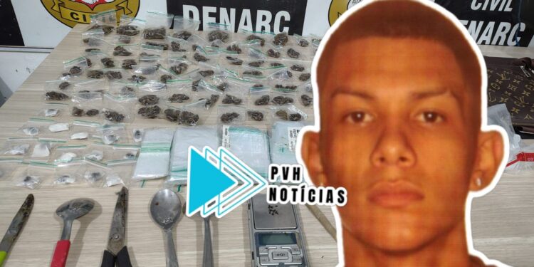 FLAGRANTE: Denarc prende traficante com mais de 100 porções de drogas em boca de fumo no Aponiã