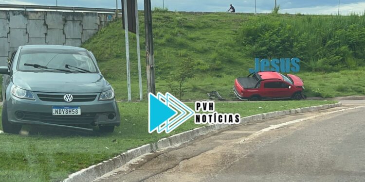 PAROU NO CANTEIRO: Grave acidente é registrado em viaduto na zona sul de Porto Velho