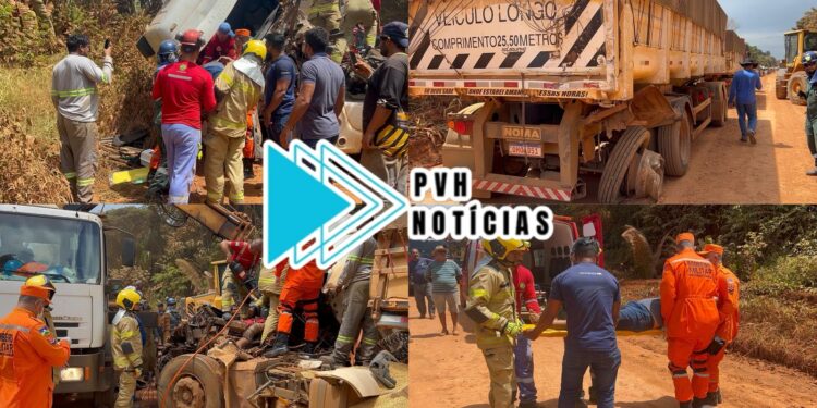 URGENTE: Motorista de carreta fica preso às ferragens em grave acidente na Estrada da Penal