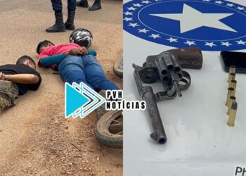 VÍDEO: Dupla é presa com revólver após fazer ataque a tiros na Ollá Telecom em Porto Velho