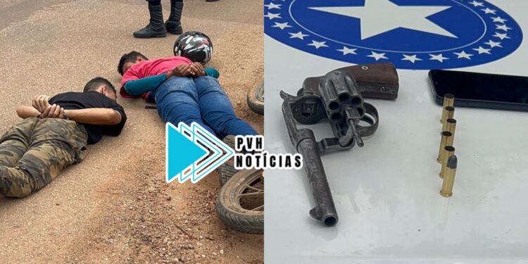 VÍDEO: Dupla é presa com revólver após fazer ataque a tiros na Ollá Telecom em Porto Velho