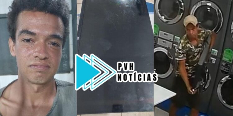 AÇÃO RÁPIDA: Ladrão filmado furtando TV em lavanderia é preso após vender aparelho em boca de fumo