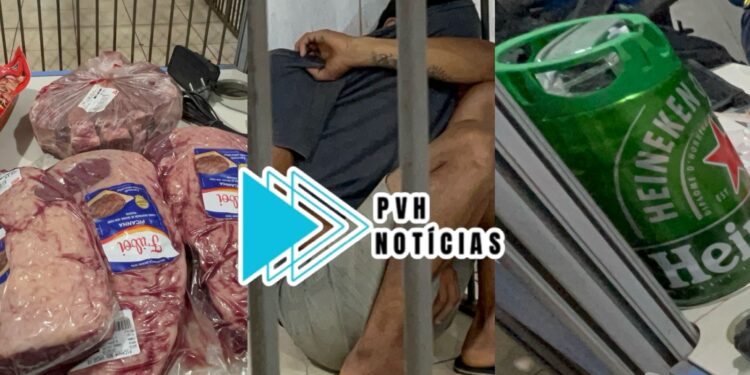 VÍDEO: Ladrão é preso fazendo furto de picanha e cerveja a mando de traficante no Meta 21