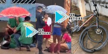 URGENTE: Motociclista e criança ficam feridos em atropelamento na zona sul