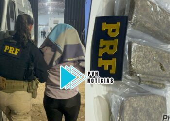 URGENTE: Passageira de táxi é presa com 4kg de maconha na BR-364
