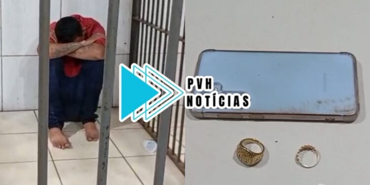 FLAGRANTE: Criminoso é preso após sair de terreno baldio com celular roubado na zona leste