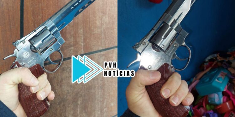 DENÚNCIA: Criminoso foge e equipe do sgt Machado apreende arma usada para ameaçar moradores no bairro Triângulo