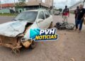 URGENTE: Moto aplicativo sofre grave acidente com carro e caminhão na Rio Madeira