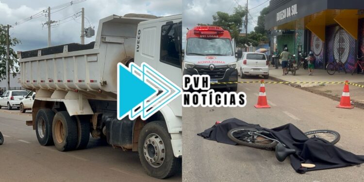 URGENTE: Jovem ciclista morre atropelado por caçamba na zona sul