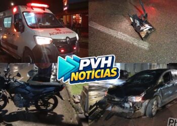 NO CENTRO: Motociclista é atropelado por carro após invadir preferencial em cruzamento