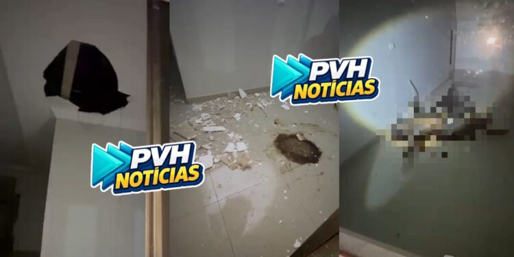 VÍDEO: Homem é encontrado morto depois de cair do forro de residência no centro