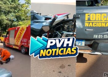 NA TRASEIRA: Motociclista sofre grave acidente com viatura da Força Nacional na Guaporé
