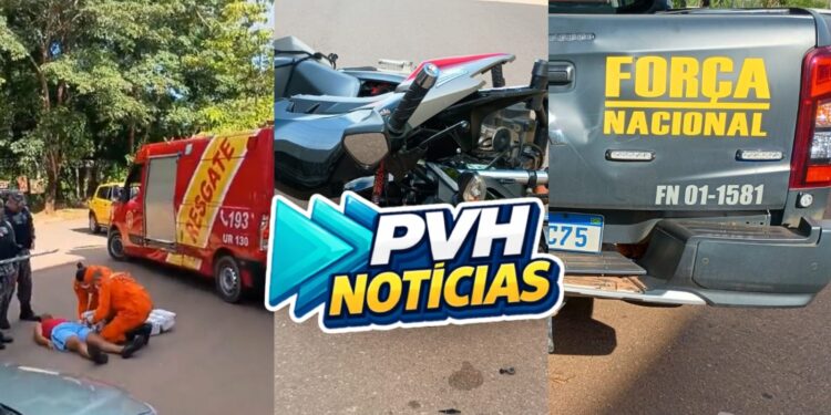 NA TRASEIRA: Motociclista sofre grave acidente com viatura da Força Nacional na Guaporé