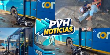 LIVRAMENTO: Piloto escapa após moto parar embaixo de ônibus em acidente na zona leste