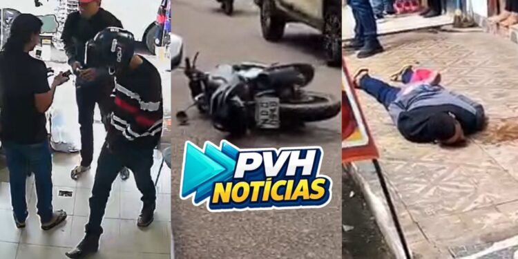 URGENTE: Comerciante reage roubo e PM prende bandido no centro de Porto Velho – Veja Vídeo