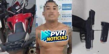 FICOU NERVOSO: Motociclista é preso passeando com pistola na cintura na zona leste
