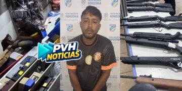 VÍDEO: “Satanás” é preso com 12 carabinas após furto na Pantanal em Porto Velho
