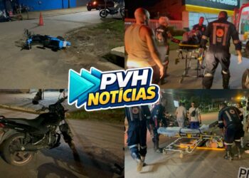 URGENTE: Três pessoas ficam feridas em batida entre motos em cruzamento