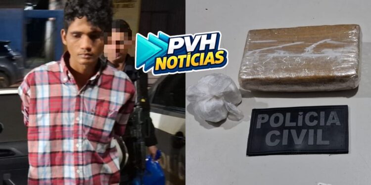 TRÁFICO: Polícia Civil prende passageiro de táxi com tijolo de maconha na BR-364 em Porto Velho