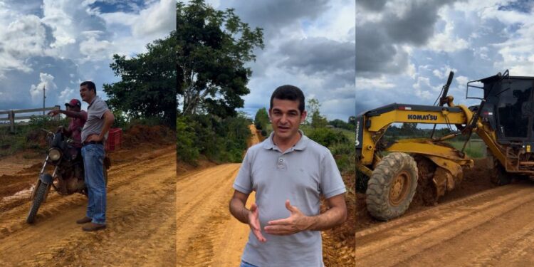 Recuperação de estradas avança em União Bandeirantes com acompanhamento do vereador Adalto de Bandeirantes