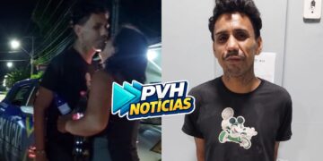 VÍDEO: Preso por roubo se despede da esposa com beijos antes de ser levado ao sistema prisional em Porto Velho