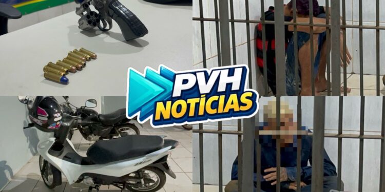 FALSOS PASSAGEIROS: Dupla é detida com revólver após assaltar moto aplicativo no centro