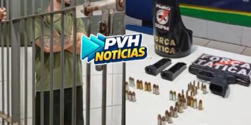 RECUPERADA: Força Tática prende homem com pistola furtada na zona leste de Porto Velho