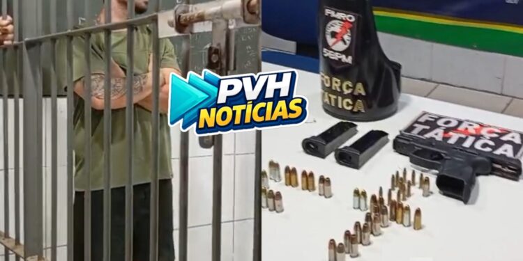 RECUPERADA: Força Tática prende homem com pistola furtada na zona leste de Porto Velho