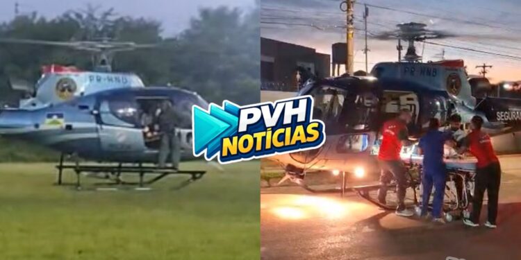 VÍDEO: Aluno atropelado por ônibus é resgatado em helicóptero do GAVE ao Hospital em Porto Velho