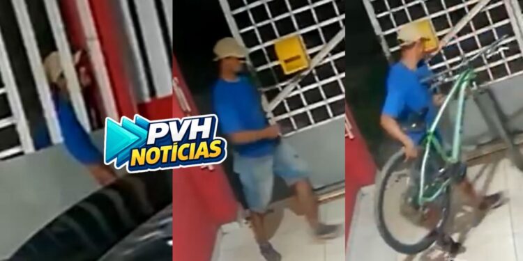 VÍDEO: Ladrão é filmado furtando bike de residência no centro de Porto Velho