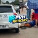 CONTRAMÃO: motoboy quebra perna em batida de frente com Etios no centro