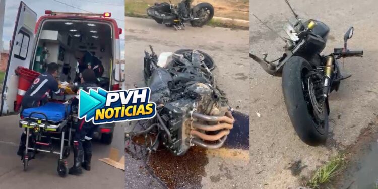 MAIS UM: Moto de alta cilindrada parte ao meio e piloto é socorrido intubado em acidente grave