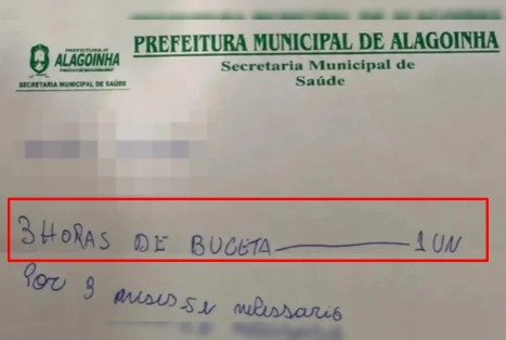 “3h de buceta”: Secretaria de Saúde investiga suposta receita médica