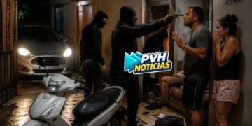 Criminosos invadem casa de garimpeiro, agridem morador e roubam moto e celulares em Porto Velho