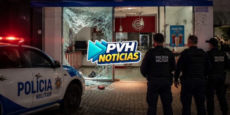 NA MADRUGADA: Criminosos arrombam loja de sorvetes e furtam caixa registradora em Porto Velho