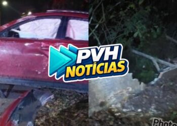 MADRUGADA: Motorista perde controle e destrói muro perto do aeroporto em Porto Velho