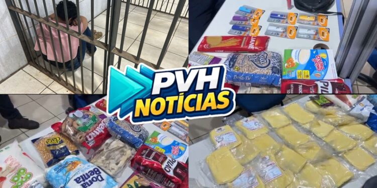 PASSANDO FOME: Mulher é presa e marido apenado foge durante furto em supermercado