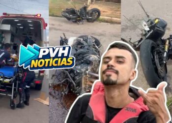 URGENTE: Piloto de moto que partiu no meio morre no Hospital em Porto Velho