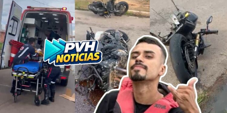 URGENTE: Piloto de moto que partiu no meio morre no Hospital em Porto Velho
