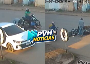 VÍDEO: Batida entre três motos e um carro deixa vários feridos na zona leste