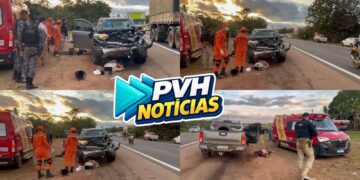 URGENTE: Colisão entre moto e caminhonete deixa dois mortos na BR-364
