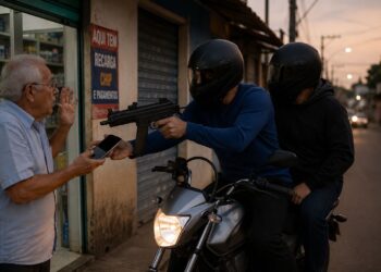 VIOLÊNCIA: Bandidos usam submetralhadora para assaltar idoso em comércio na zona sul