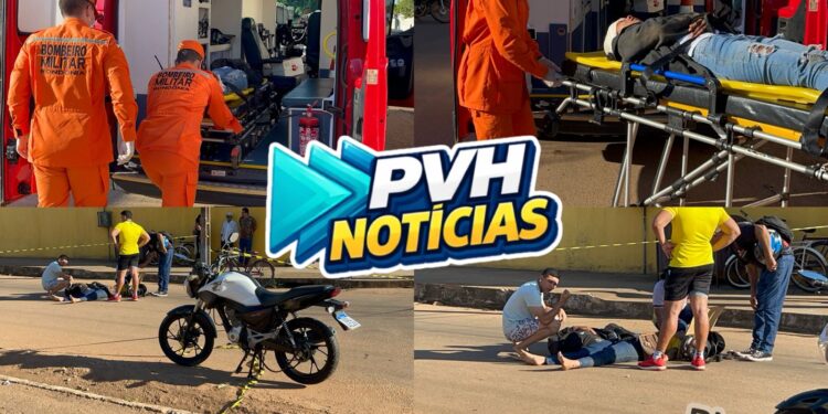 URGENTE: Grave acidente entre duas motocicletas deixa quatro pessoas feridas em Porto Velho