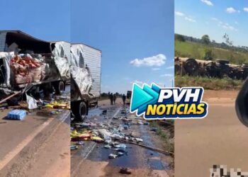 URGENTE: Caminhões ficam destruídos em grave acidente na BR-364