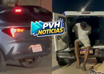 Português é preso com carro roubado e suspeito de clonagem em estacionamento de loja em Porto Velho