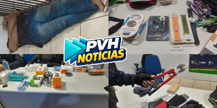 AÇÃO RÁPIDA: Vigia detém suspeito após furto com arrombamento em loja de celulares na capital