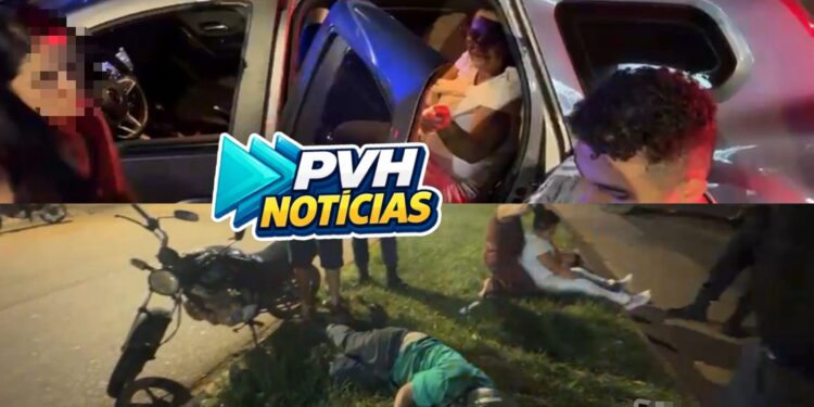SEM AMBULÂNCIA: Mulher é socorrida por populares após queda de moto a 100m do João Paulo II