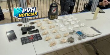 AÇÃO RÁPIDA – Adolescente e comparsa são detidos com arma, drogas e moto roubada após assalto na zona sul